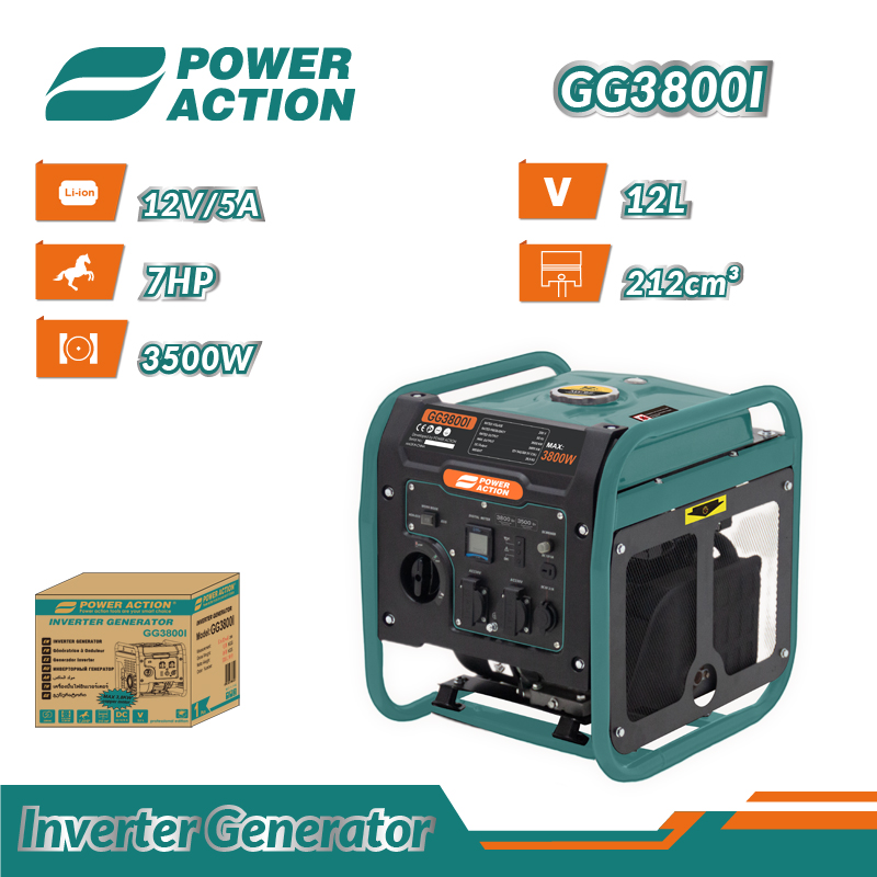موتور برق 3500 وات سایلنت(کم صدا) پاور اکشن Power Action مدل CG3800I